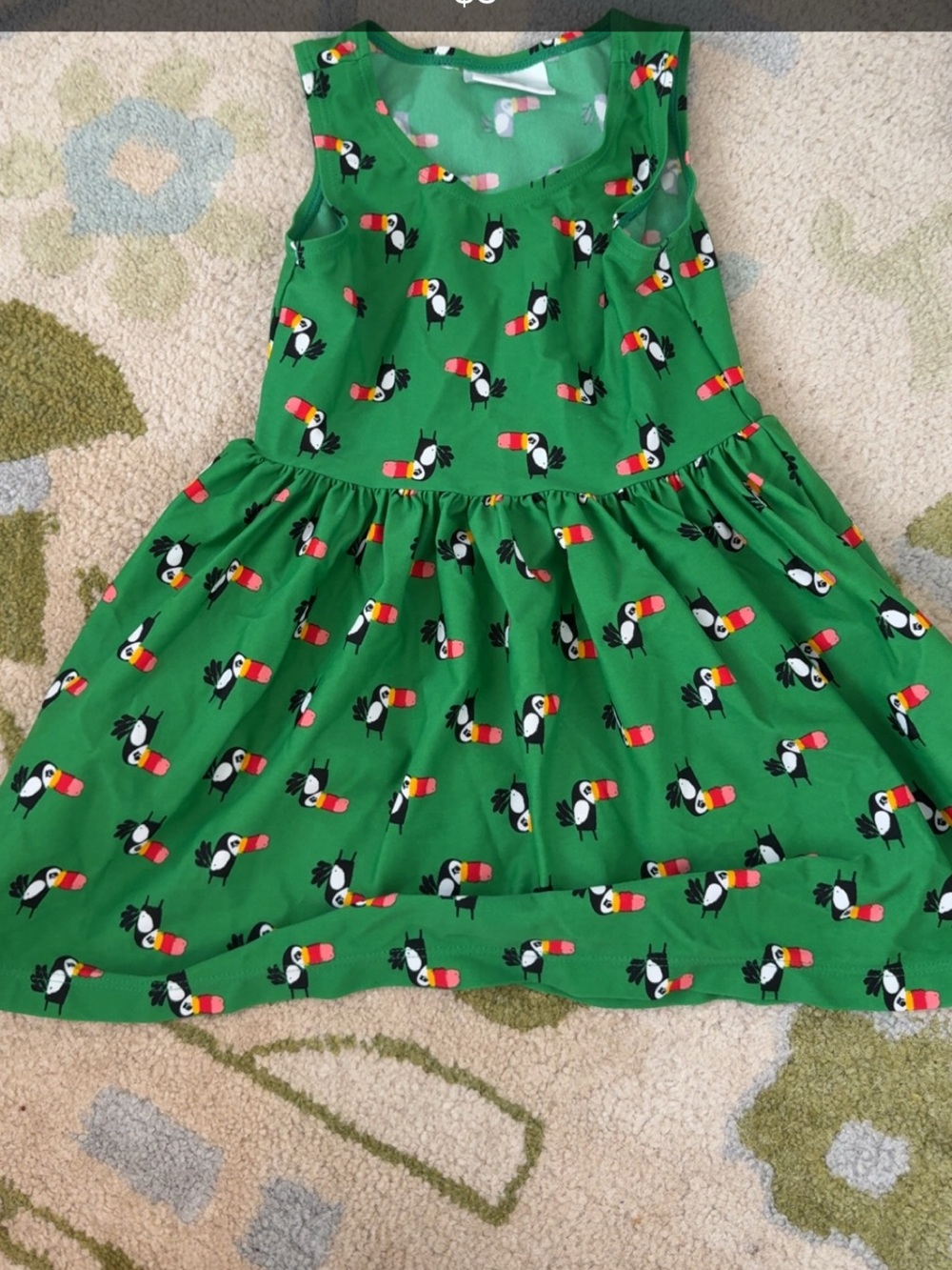 Hanna Andersson Green Toucan Print Cotton Dress